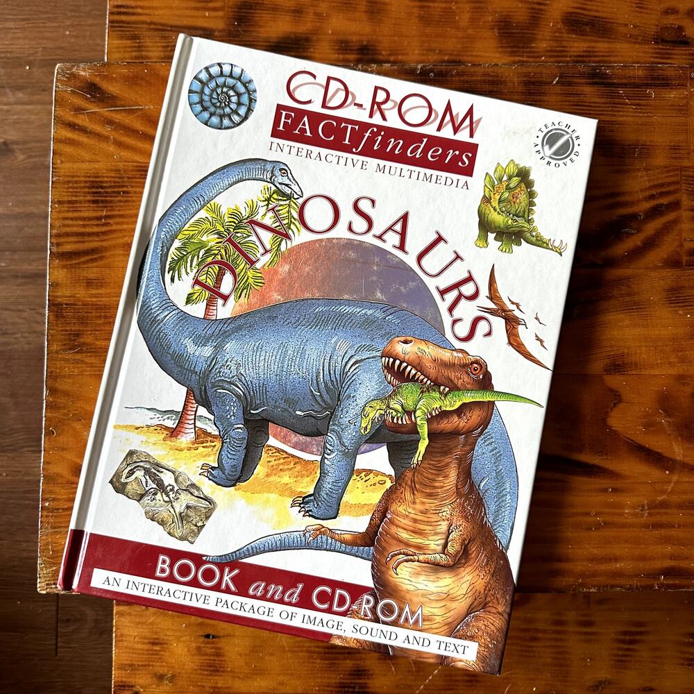 Vintage 1997 CD-Rom Factfinders Interactive Multimedia Dinosaurs Hardcover Book